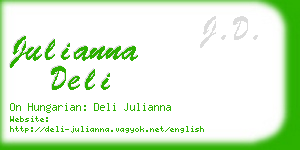 julianna deli business card